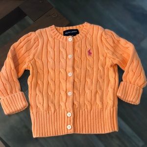 3/$15 - Ralph Lauren Lt. Orange Cardigan